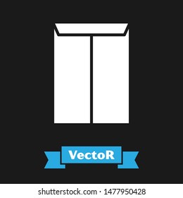 White Envelope icon isolated on black background. Email message letter symbol.  Vector Illustration