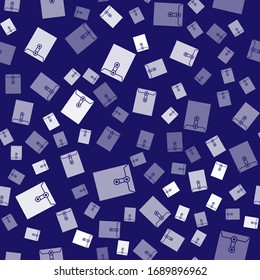 White Envelope icon isolated seamless pattern on blue background. Email message letter symbol.  Vector Illustration