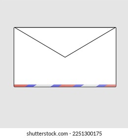 White envelope icon vector with color strips 