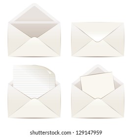 White envelope. Vector illustration eps 10. White background