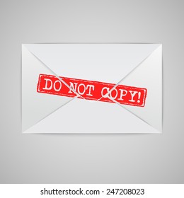 White envelope with warning sign, vector