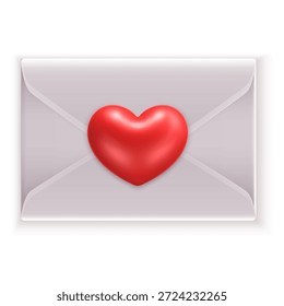 Sobres blancos con corazones de estilo de dibujos animados 3D. Los sobres están abiertos y cerrados, con corazones que salen o flotan alrededor. Perfecto para el día de San Valentín