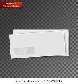 White envelopes isolated on transparent