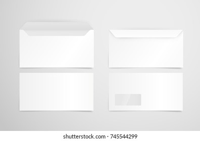 White envelopes vector set. Identity mockup