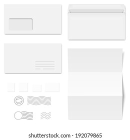White Envelopes / Writing Paper / Postage Stamps