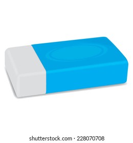 White eraser with blue wrapper vector on isolated white background