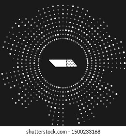 White Eraser or rubber icon isolated on grey background. Abstract circle random dots. Vector Illustration