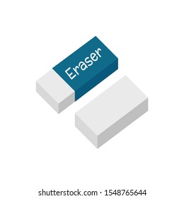 White Eraser Vector Style on white background