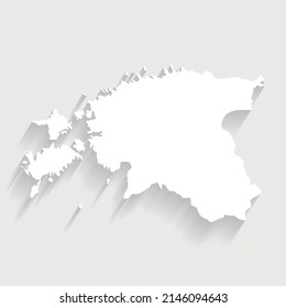 White Estonia map on gray background, vector, illustration, eps 10 file