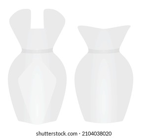 White evening dress. vector illustration