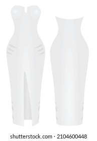 White evening dress. vector illustration