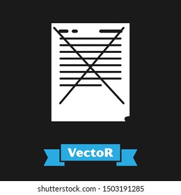White Exam paper with incorrect answers survey icon isolated on black background. Bad mark of test results, concept of unsuccessful report.  Vector Illustration