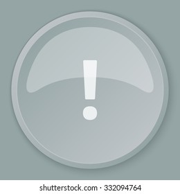 White Exclamation Mark icon on grey web button