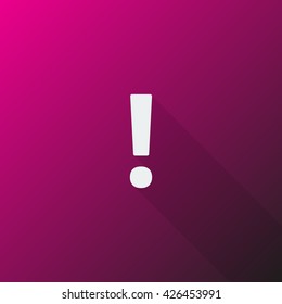 White Exclamation Mark icon on pink background