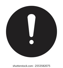 white exclamation mark on red circle isolated on white background.