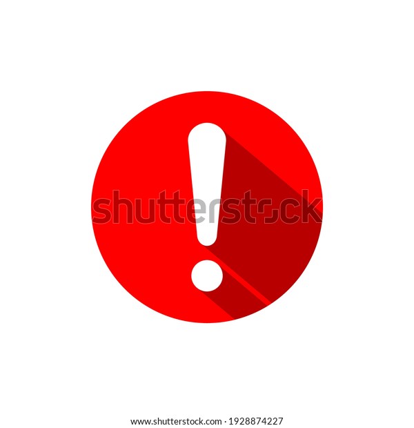 White Exclamation Mark On Red Circle Stock Vector (Royalty Free) 1928874227