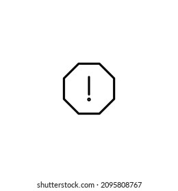 white exclamation mark in white polygon symbolizing risk and white background eps 10
