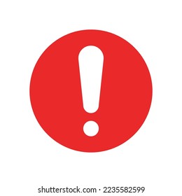 white exclamation mark sign on red circle isolated on white background