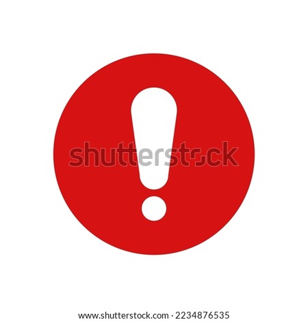 white exclamation mark sign on red circle isolated on white background