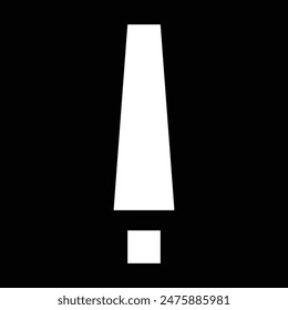 White Exclamation Point Black Background