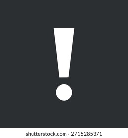 Un signo de exclamación blanco se destaca sobre un fondo negro, lo que significa una alerta crucial o un mensaje importante.