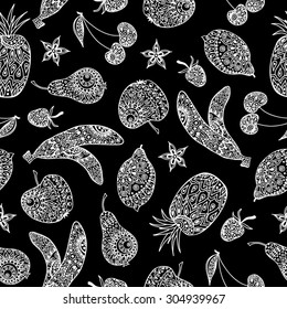 white exotic fruit pattern