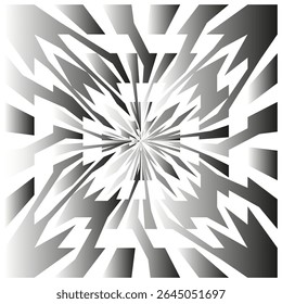 White explosion burst. Radial star pattern. Vector dynamic design. Central flash effect.