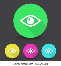 White Eye icon in different colors set