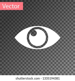 White Eye icon isolated on transparent background. Vector Illustration