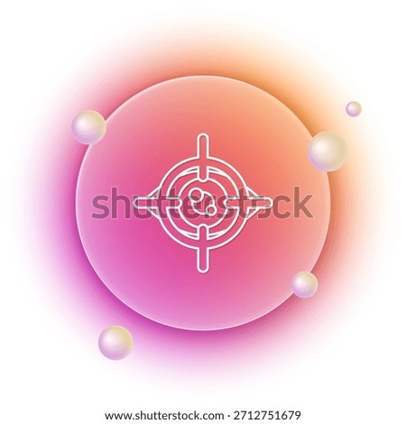 White Eye scan icon isolated on white background. Scanning eye. Security check symbol. Cyber eye sign. Orange and pink gradient circle background. Vector