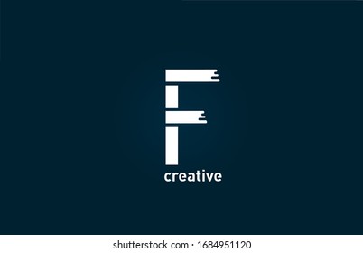 white F creative letter alphabet logo design icon for business and company