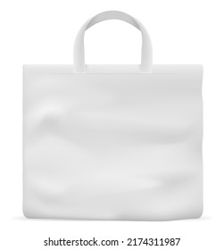 White fabric bag for shopping. Realistic blank mockup