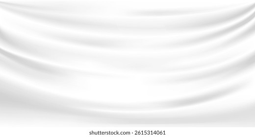 White fabric banner background with copy space Vector illustration