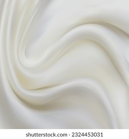 White fabric, cloth soft waves texture background.