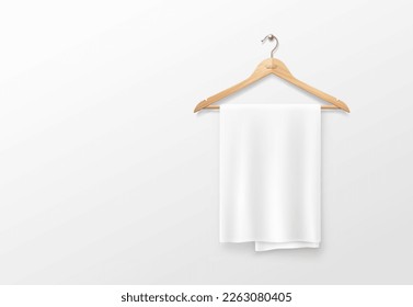 White fabric hangers, realistic template design, EPS10 Vector illustration.
