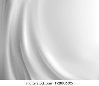 White fabric pattern. Texture of crumpled cloth. Vector background.