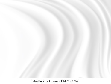 White fabric satin wave background texture vector illustration.