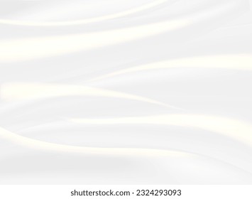 Fondo de textura de tela blanca con pliegues lisos y ondas. 