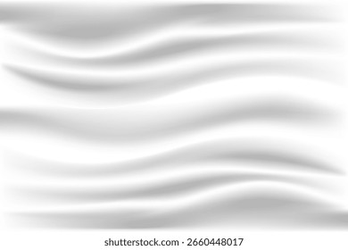White fabric wave in the wind modern Abstract background. vector illustration