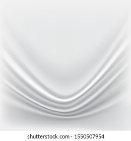 The White Fabric wrinkles background vector illustration.