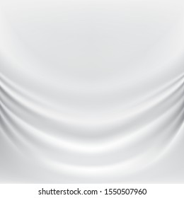 The White Fabric wrinkles background vector illustration.
