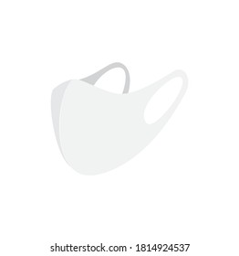 White face mask for Covid-19 pandemic danger. Vector illustration.