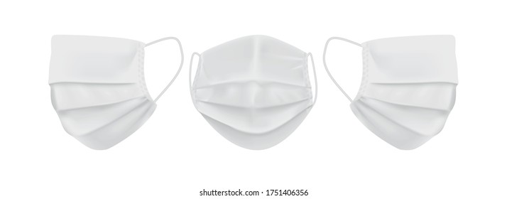 white face mask isolated on white background mock up vector