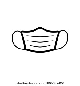 White Face Mask Line Icon