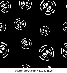 White face with two eyes on the black background