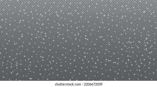 White falling snow on transparent background