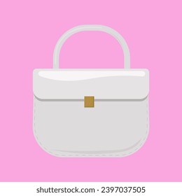 White fashionable women handbag vector illustration