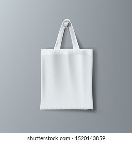 White Fashon Eco Cotton Shopping Bag. EPS10 Vector