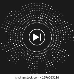 White Fast forward icon isolated on grey background. Abstract circle random dots. Vector Illustration