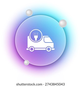 White Fast round the clock delivery by car icon isolated on white background. Blue and purple gradient circle background. Vector